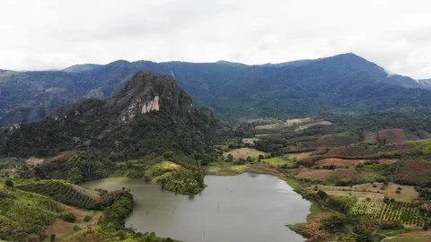 Aerial top view of mountain Stock Footage 106823289