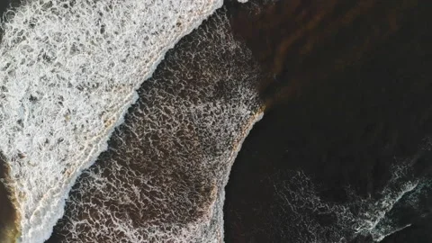 Aerial Top View of Ocean Waves, Bali Stock Footage 147268499