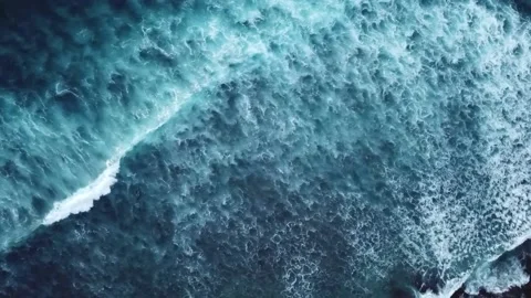 Aerial Top View Of Ocean Waves in Slow Motion Stock Footage 149385157
