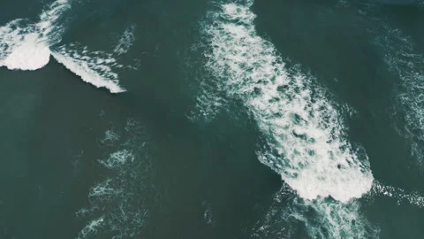 Aerial Top View of Ocean Waves Stock Footage 328741871