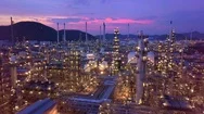 Aerial Top View Oil Refinery Plant, Refinery Factory, Refinery Industry. Stock Footage
