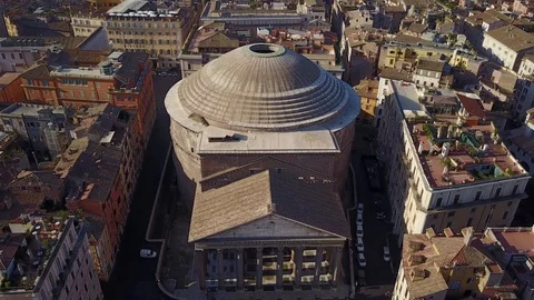 Aerial top view of Pantheon of Rome. DJI_0024-01 Stock Footage