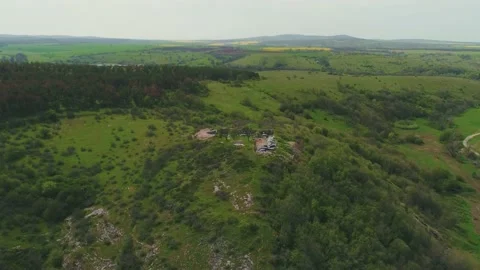 Aerial top view Parorian Monastery is a medieval monastery in the Strandzha  Stock Footage 167723717