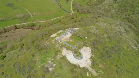 Aerial top view Parorian Monastery is a medieval monastery in the Strandzha  Vídeo Stock 167723751
