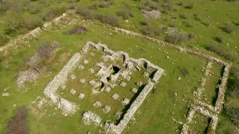 Aerial top view Parorian Monastery is a medieval monastery in the Strandzha  Stockbeeldmateriaal 167723834