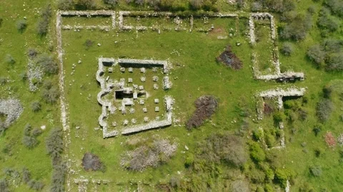 Aerial top view Parorian Monastery is a medieval monastery in the Strandzha  Stockbeeldmateriaal 167723836