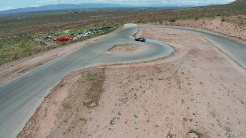 Aerial top view professional driver drifting car  Stock Footage 255407877