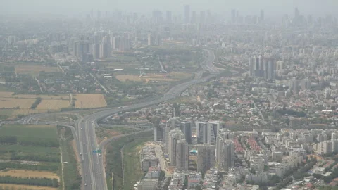 Aerial top view of progresive city. Tel-Aviv. 16.04.2018 Stock Footage 88663913