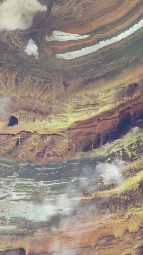 Aerial top view of the Richat Structure. Mauritania. in the Sahara desert Stock Footage 282933667