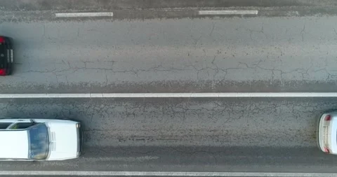 Aerial top view of road junction from above Stock Footage 167649712
