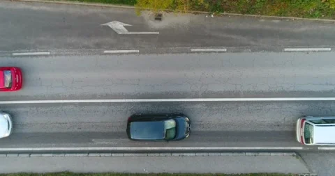 Aerial top view of road junction from above Stock Footage 167649783