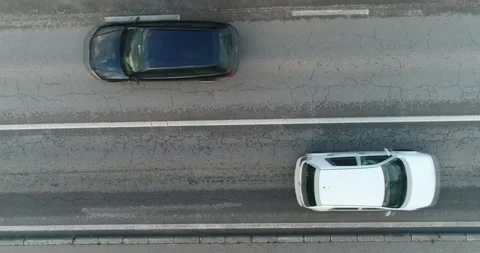 Aerial top view of road junction from above Stock Footage 167649814