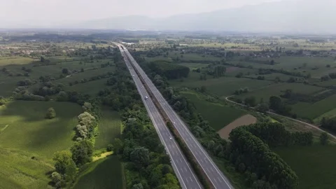 Aerial Top View Road Traffic Stock Footage 145243623