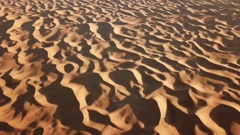 Aerial top view on sand dunes in Sahara desert Stock Footage