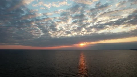 Aerial top view of the sea at sunset. Stock Footage 162580452