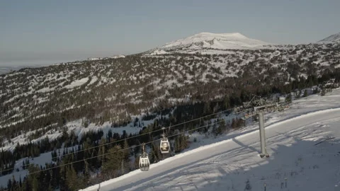 Aerial top view of ski area 4k Stock Footage 170069880