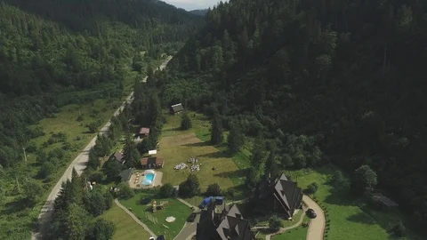 Aerial Top View. Top View Of The Road And The Trees. Magnificent View Of The Stock Footage 110699189