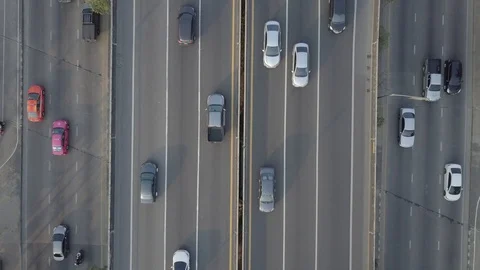 Aerial top view traffic in rush hour highway in bangkok thailand Stock Footage 114056537
