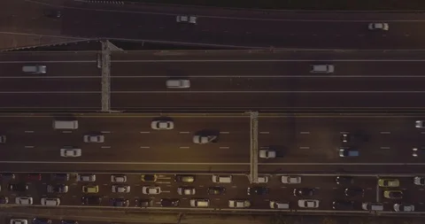 Aerial top view traffic in rush hour highway in bangkok thailand Stock Footage 114056729