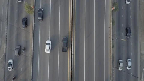 Aerial top view traffic in rush hour highway in bangkok thailand Stock Footage 114056984
