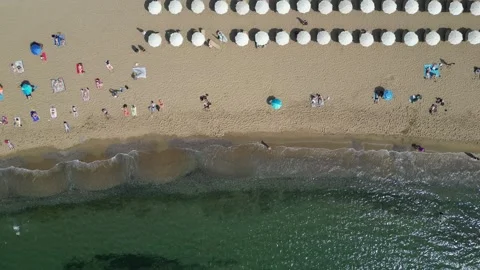 Aerial Top view of a transparent blue sea Stock Footage 244813232