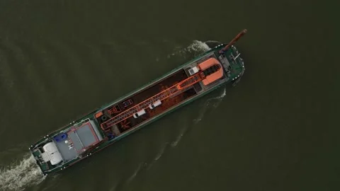 Aerial top view of Werkendam Van Oord p... | Stock Video | Pond5