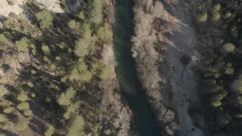 Aerial TopDown River Stock Footage 103378547