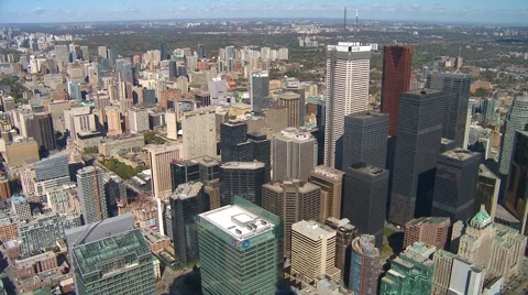Aerial, Toronto financial district, wide shot Stock Footage