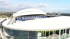 Aerial shot of Marlins Park Stadium roof, Stock Video