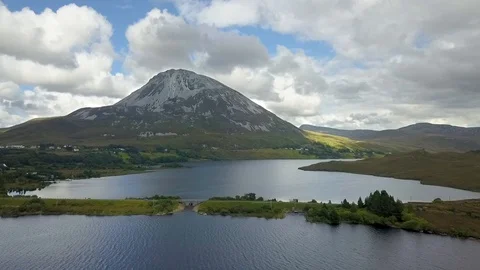 Aerial towards Mount Errigal Stock Footage