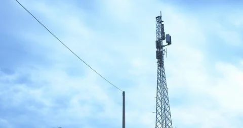 Aerial tower and clouds Stock Footage 116615754