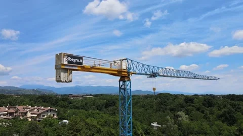 Aerial Tower Crane Panoramic View Stock-Footage 134892496