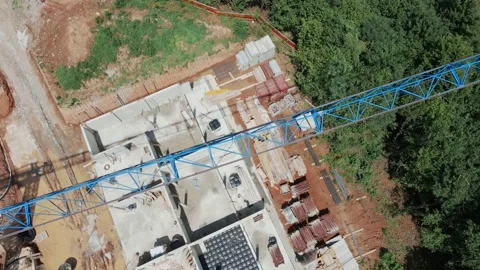 Aerial Tower Crane View Stock Footage 134410205