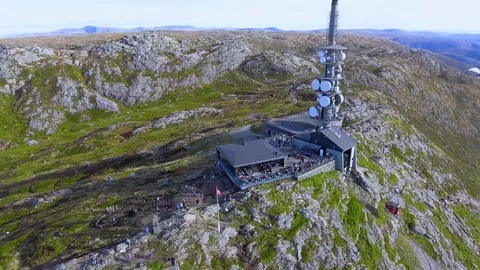 Aerial Tower on the Mountain Top Видео 85537123