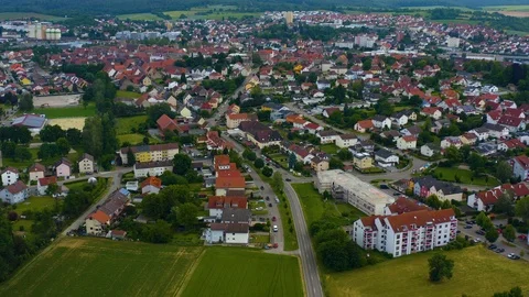 Aerial of the town Eppingen in Germany Stock Footage 124701355