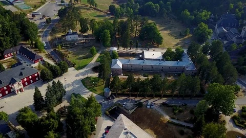 Aerial, Town in the mountains Stock Footage 78728158