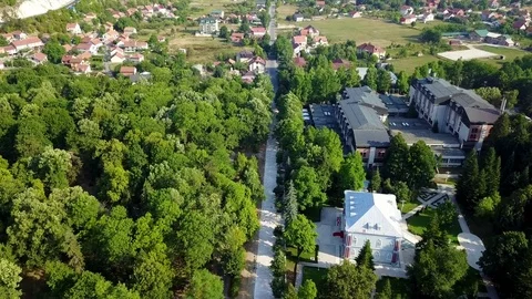Aerial, Town in the mountains Stock Footage 78729090