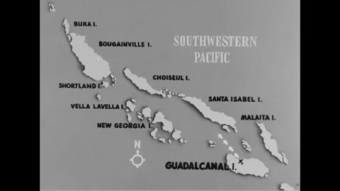 Aerial track of airplane over map and airplane landing in airbase - 1944 Stock Footage 99786420