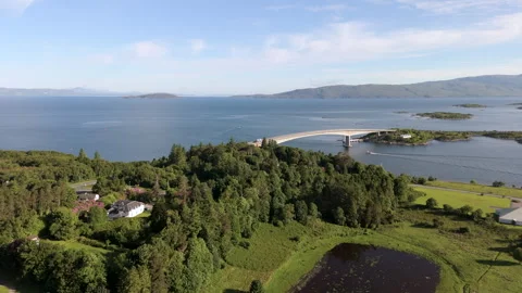 Aerial Track Along The Skye Bridge On The Isle Of Skye Scotland Stock Footage 340815536