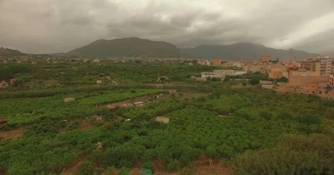 Aerial track back over Palermo Stock Footage 76877196