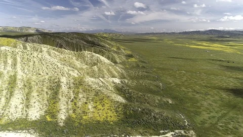 Aerial tracking down the edge of San Andreas Fault Stock Footage 118406846