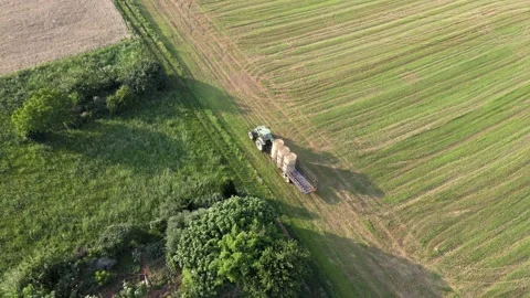 Aerial Tractor Driving View Stock Footage 134892062
