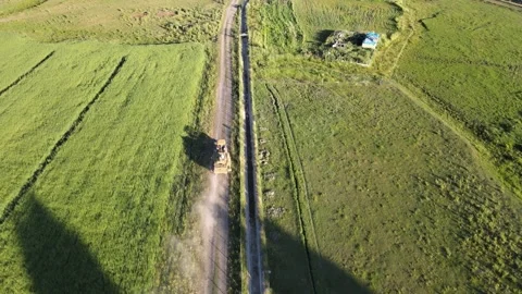 Aerial tractor fields Video stock 240742989