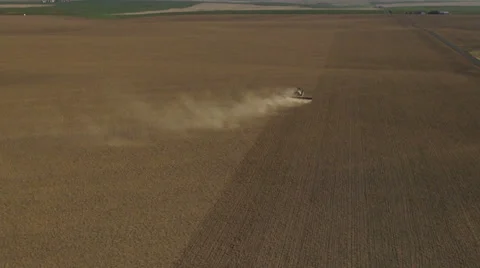 Aerial - Tractor seeding spring wheat Stock-Footage 22480793