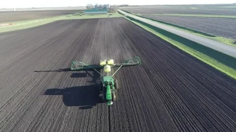 Aerial of Tractor Spraying  Stock Footage 219298067