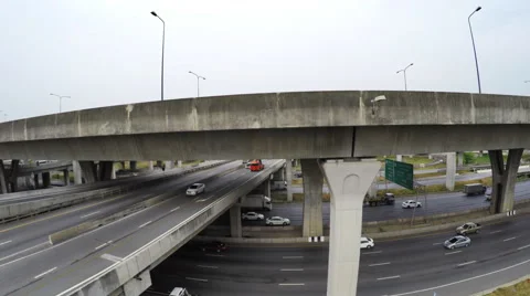 Aerial traffic highways Stock Footage 50361922