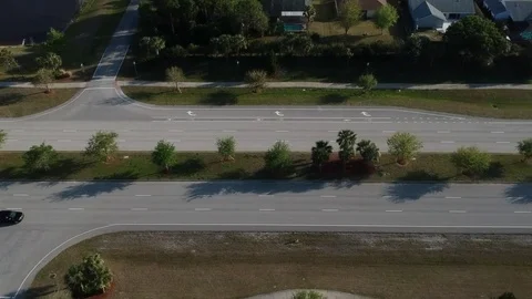 Aerial trafic on road Stock Footage 88196724