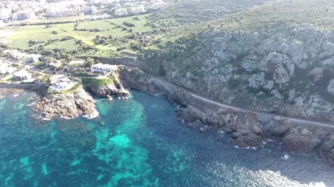 Aerial Train Corsica Stock Footage