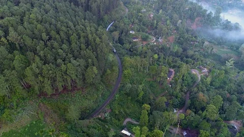 Aerial. Train from Ella to Kandy in mountains. Sri Lanka. Stock-Footage 103957579