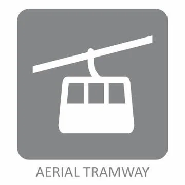 Aerial Tramway icon Stock Illustration